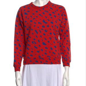 Clare V Animal Jaguar Print Sweatshirt XS, Red